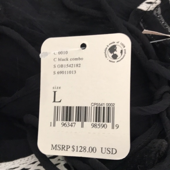 NEW Free People Black and White Sheer Women's Top - Picture 7 of 9